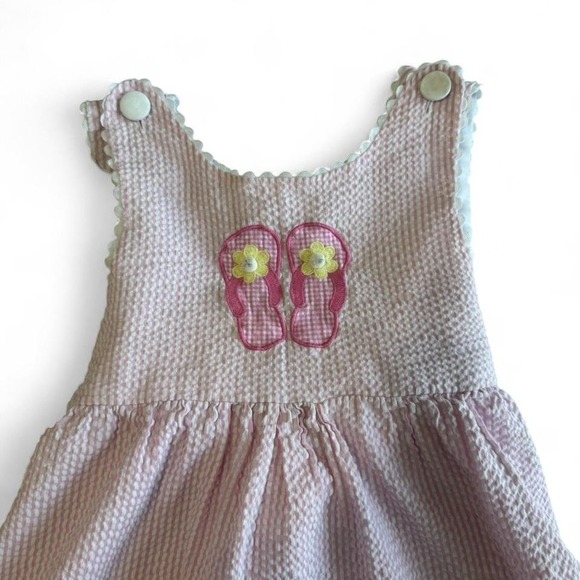Lil Cactus Girls Dress Size 5T – Pink &‎ White Striped Vintage-Style Sundress - Picture 2 of 6